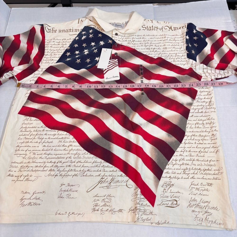 American Summer Declaration of Independence American Flag Polo NEW Size XXL - Picture 11 of 12